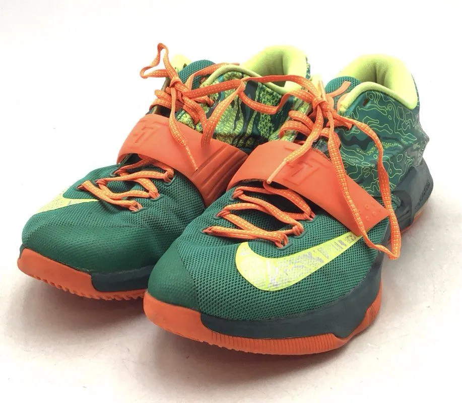 Nike Men's Kd 7 Weatherman Green Orange Running Athletic Shoes - Size 11.5