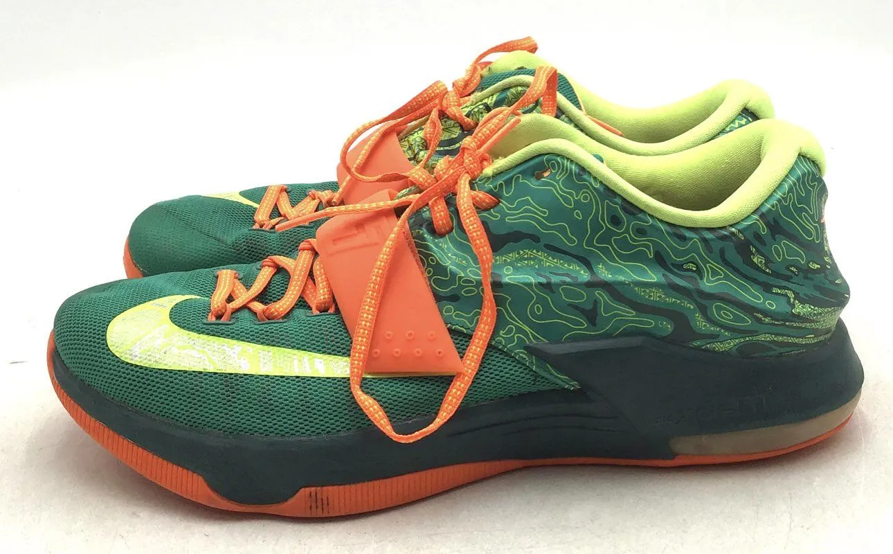 Nike Men's Kd 7 Weatherman Green Orange Running Athletic Shoes - Size 11.5