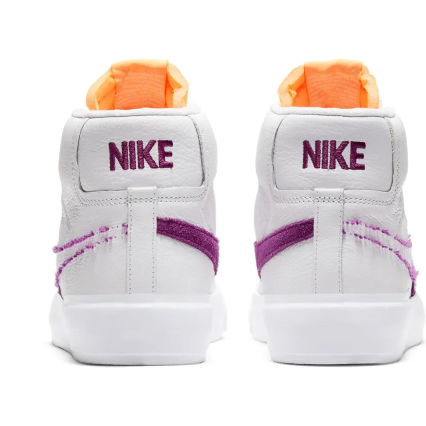 Nike SB Zoom Blazer Mid Edge Skateboarding Shoe - White/Viotech-White