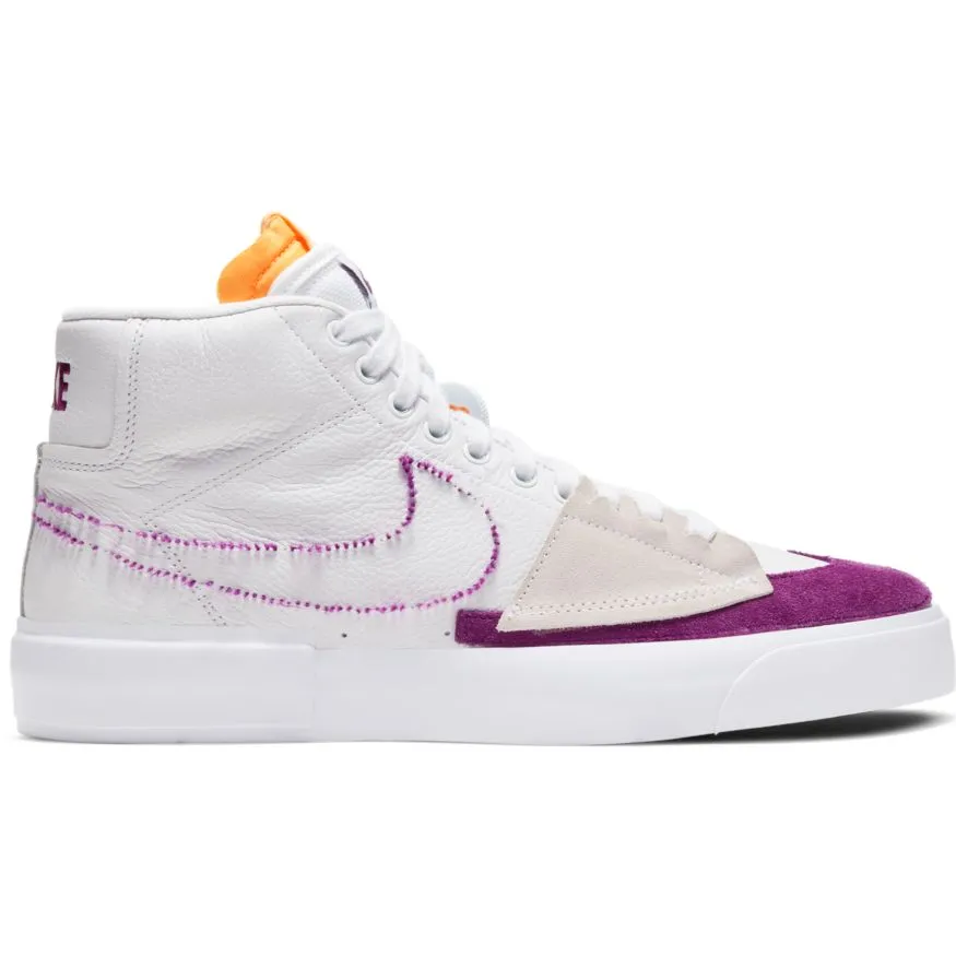 Nike SB Zoom Blazer Mid Edge Skateboarding Shoe - White/Viotech-White