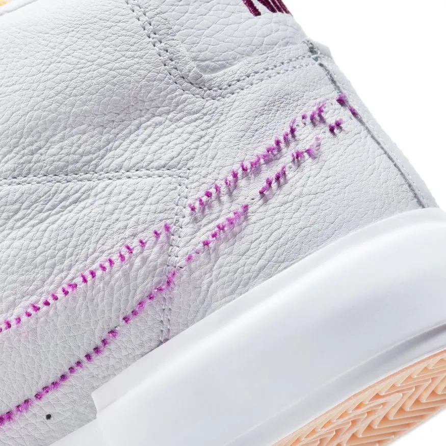 Nike SB Zoom Blazer Mid Edge Skateboarding Shoe - White/Viotech-White