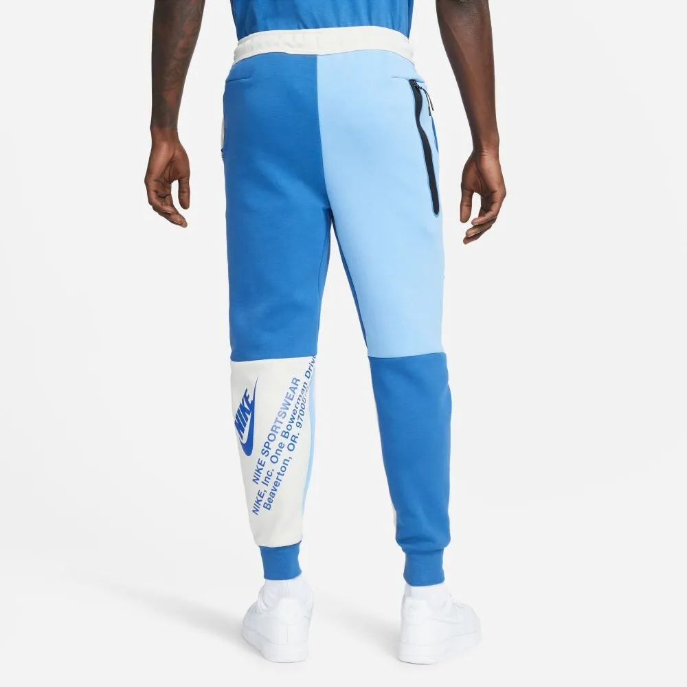 Nike Tech Fleece Graphic Joggers Men's Pants Blue-Off White dm6480-072