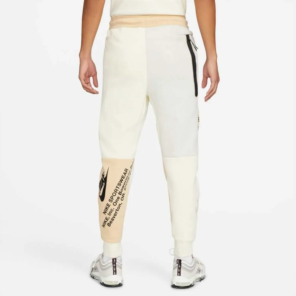 Nike Tech Fleece Graphic Joggers Men's Pants Seasame-Cococnut Milk dm6480-252