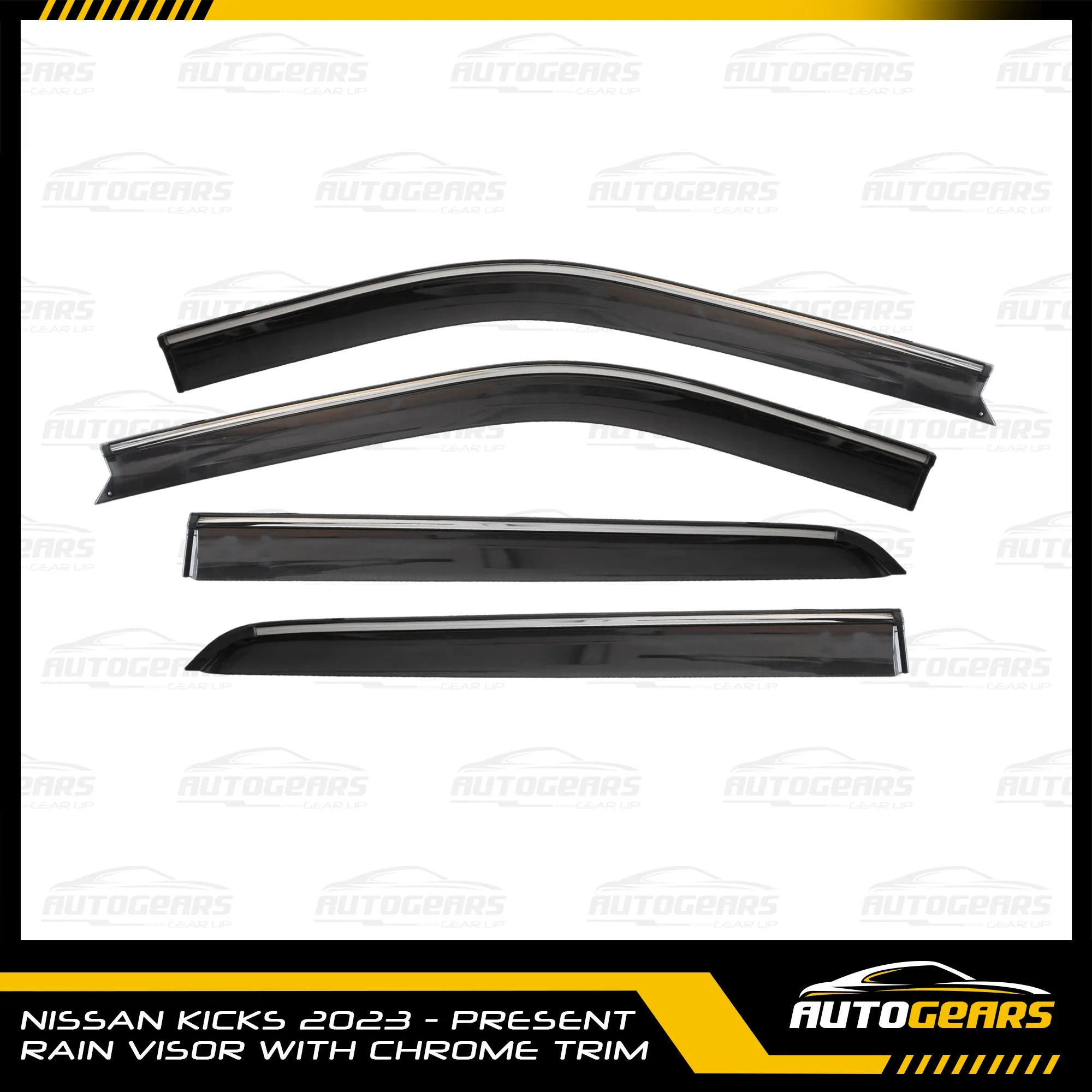 Nissan Kicks (2022 - 2025) Rain Visor with Chrome Trim