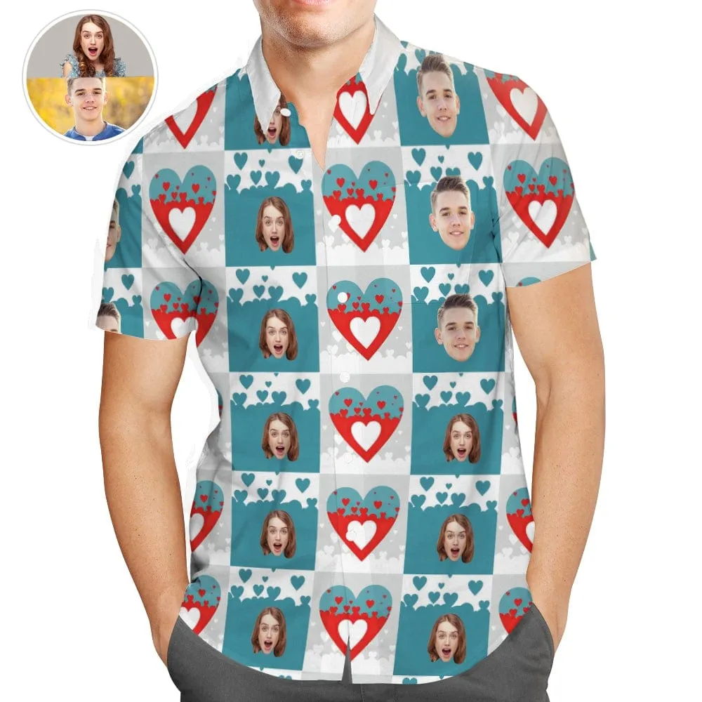 Personalized Photo Hawaiian Shirt Custom Hawaiian Shirts Valentines Gift For Him