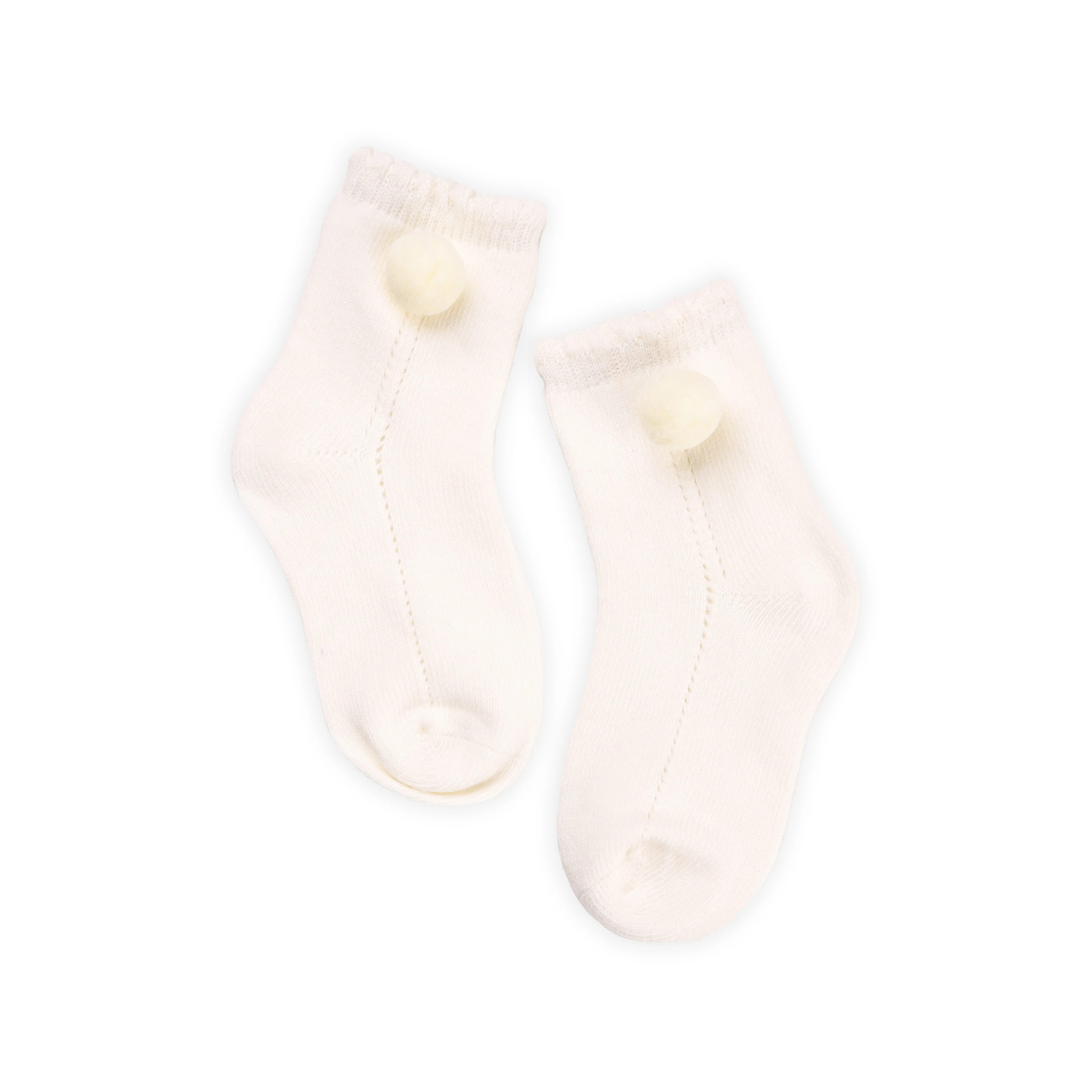 Pink & White Pom Pom Socks Pack Of 2