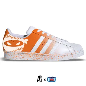 "Orange Ninja" Adidas Superstar Shoes by Stadium Custom Kicks
