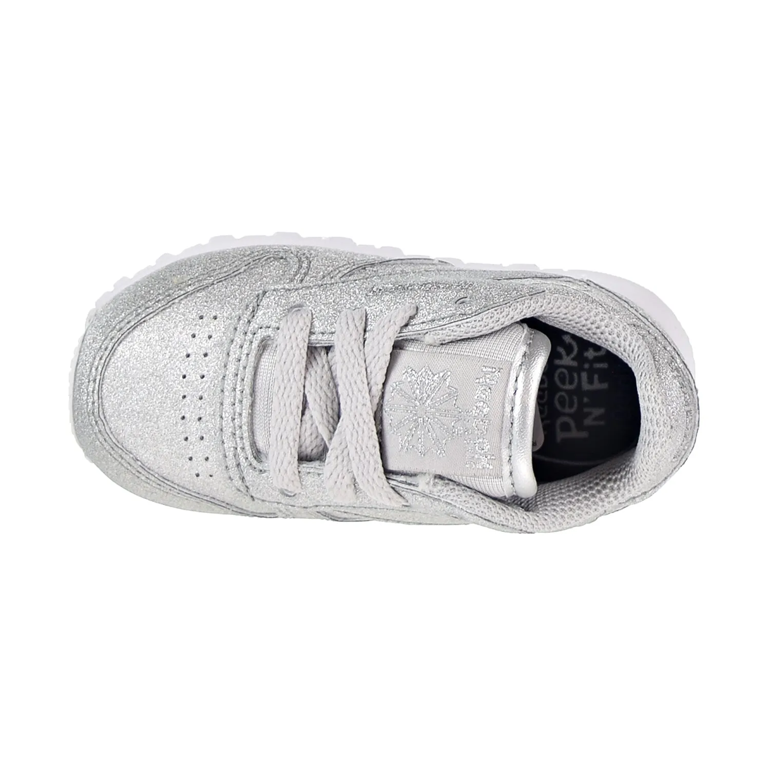 Reebok Classic Leather Syn Toddler's Shoes Silver Metallic/Snow Grey/White