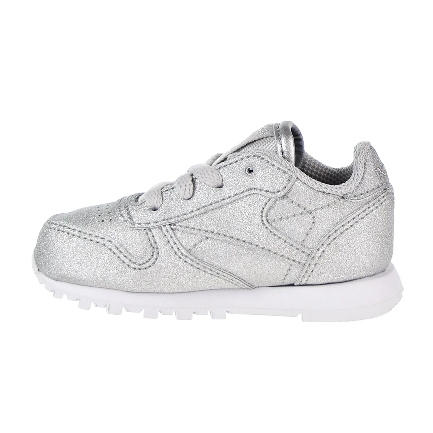 Reebok Classic Leather Syn Toddler's Shoes Silver Metallic/Snow Grey/White