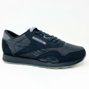Reebok Classics Nylon PF Triple Black Mens Athletic Sneakers BD5407