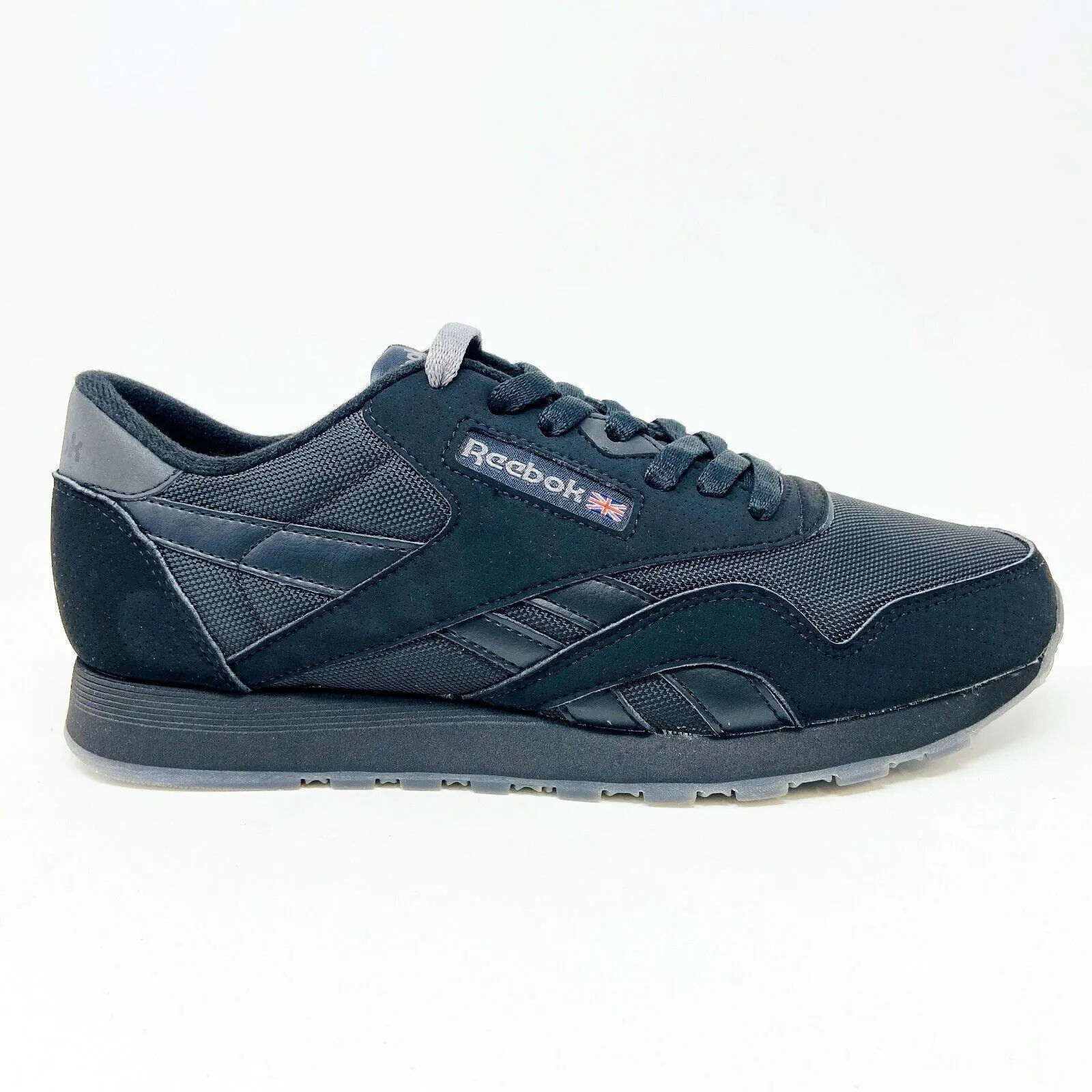 Reebok Classics Nylon PF Triple Black Mens Athletic Sneakers BD5407