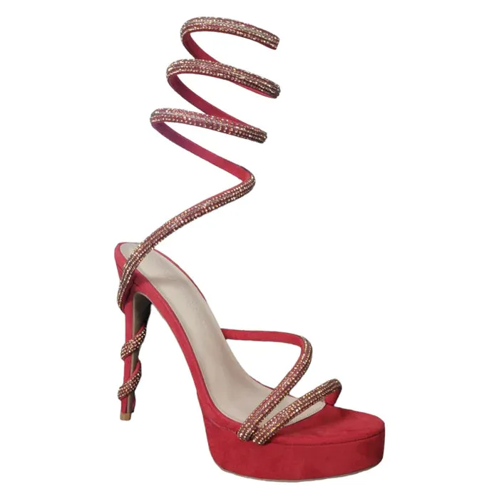 Rhinestone Wrap Around Heels Liz-34