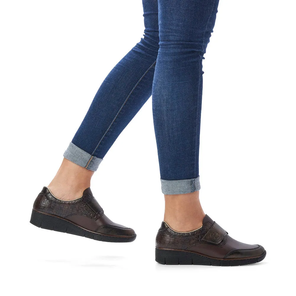 Rieker Cross Strap Shoes- 53750-25  - Brown