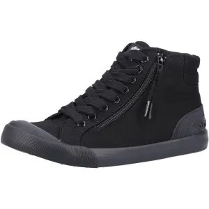 Rocket Dog Jazzin Hi 12A Canvas Black Cotton Female Lace Ladies Shoes