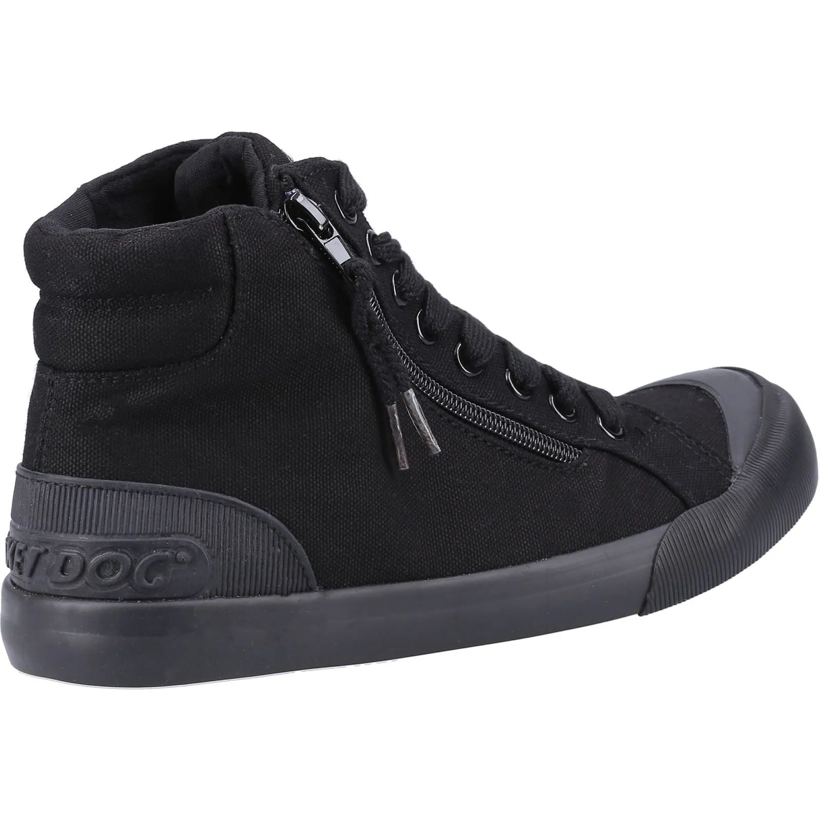 Rocket Dog Jazzin Hi 12A Canvas Black Cotton Female Lace Ladies Shoes