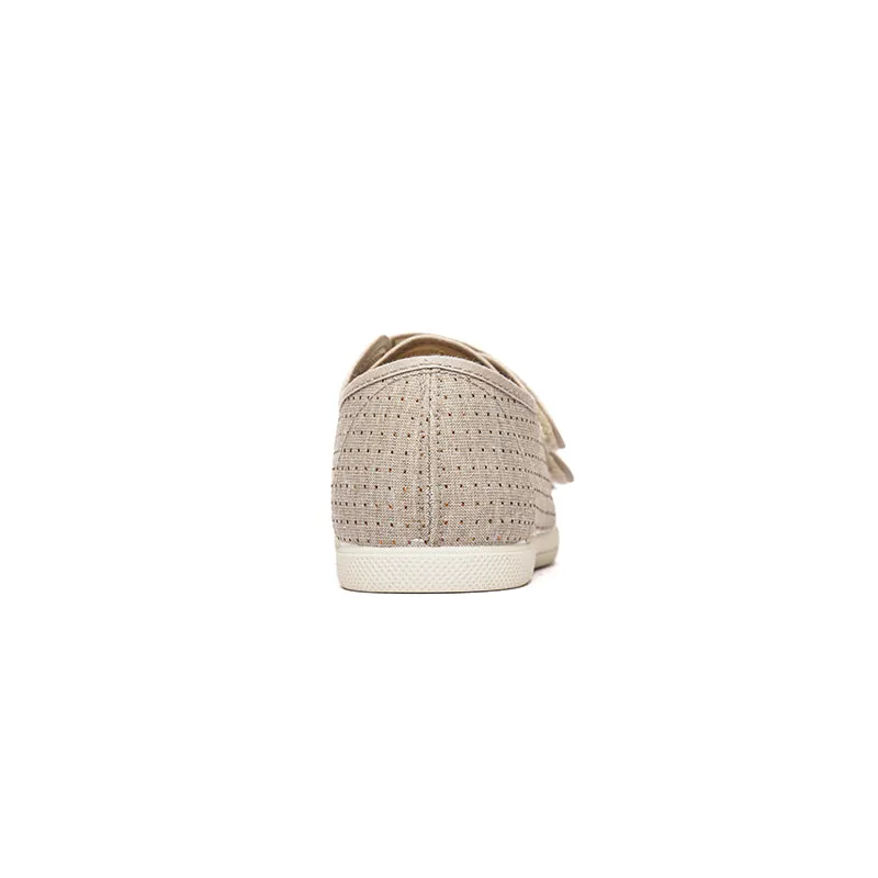 Shimmer Dots Double Sneaker in Taupe by childrenchic