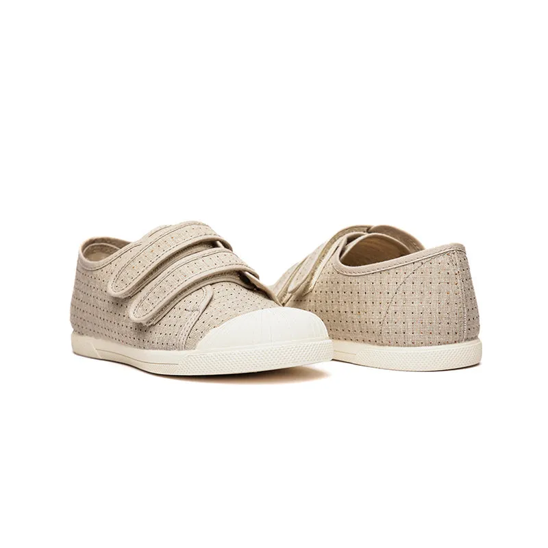 Shimmer Dots Double Sneaker in Taupe by childrenchic