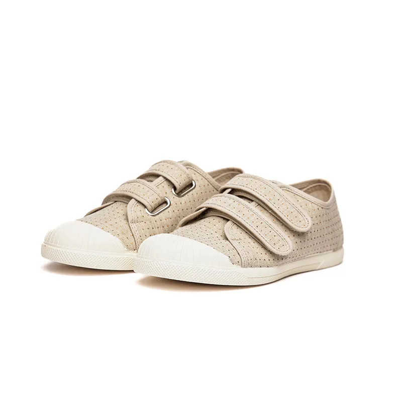 Shimmer Dots Double Sneaker in Taupe by childrenchic