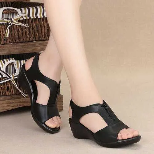 Solid Color Casual Wedges Sandals