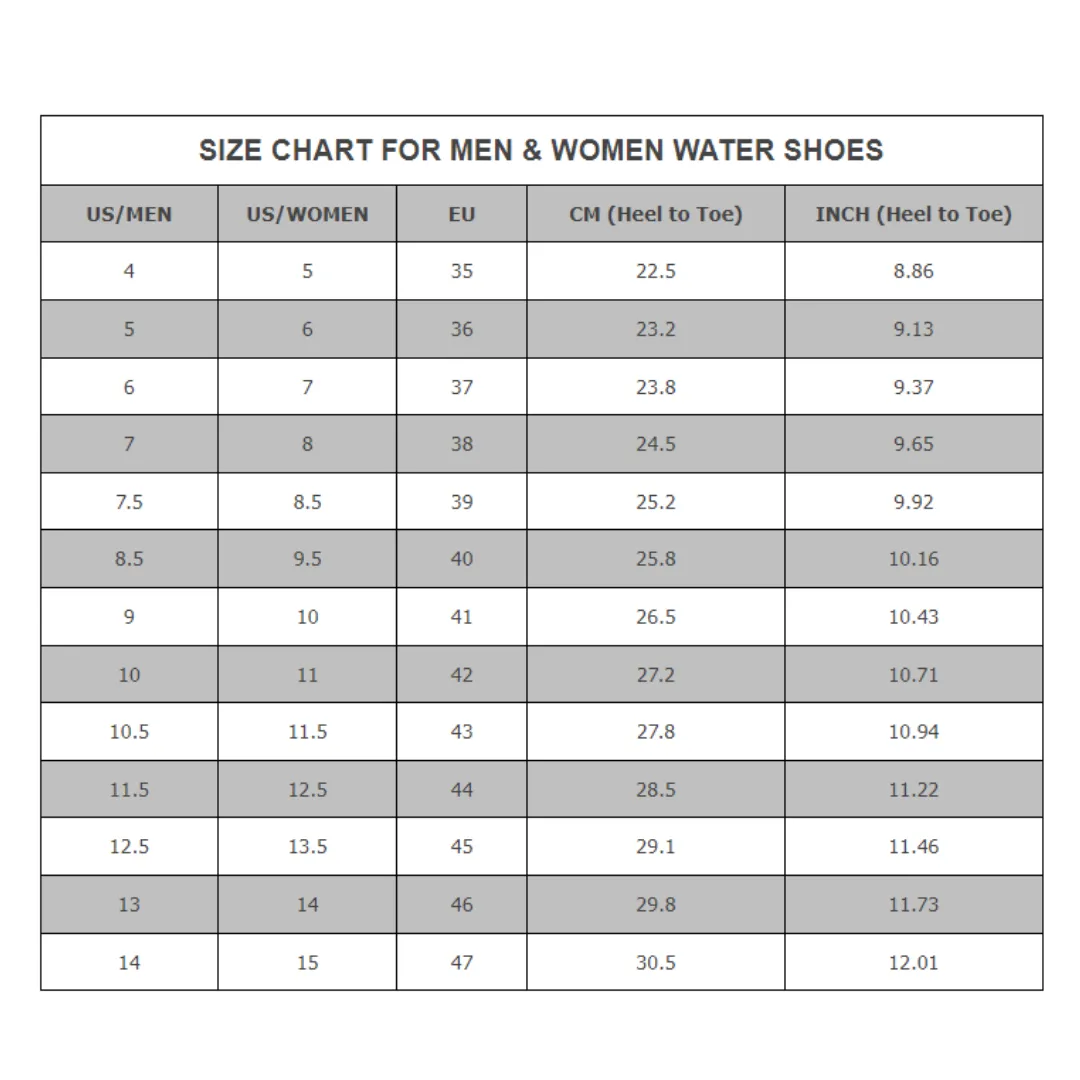 Swim Surf Beach Quick Dry Wide Toe Aqua Water Shoes For Men