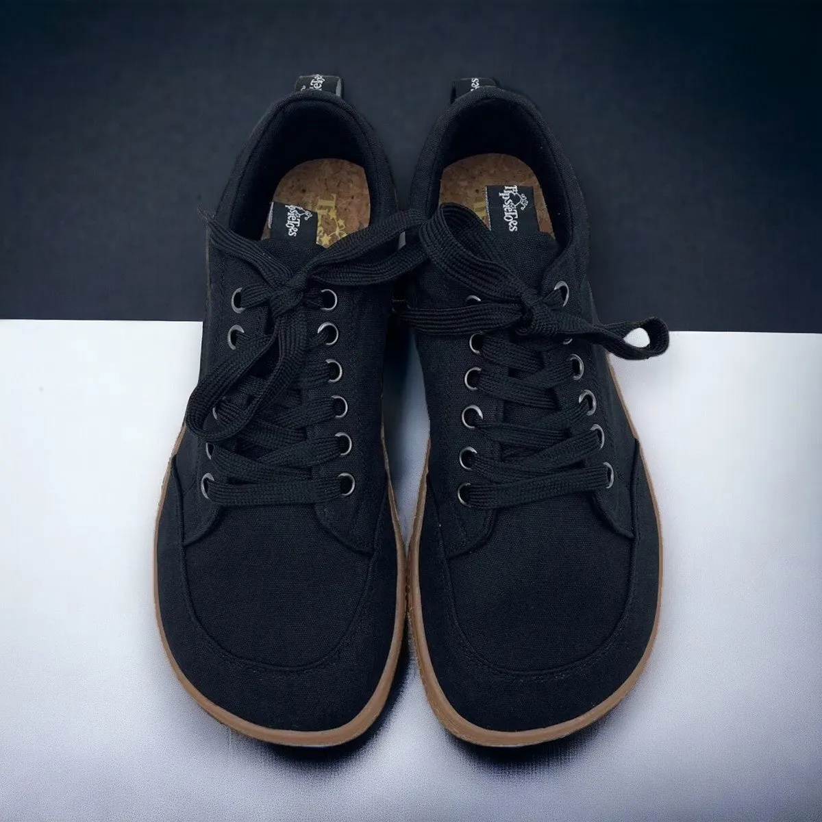 Tipsietoes Natural Cotton Canvas Barefoot Sneakers - Zero Drop, Wide Toe Box