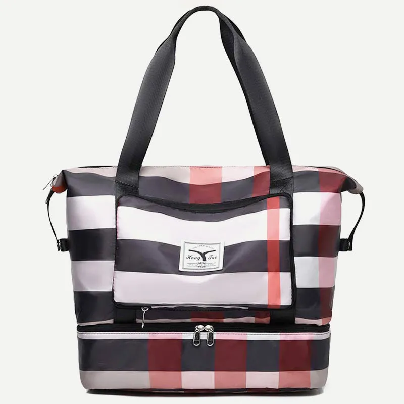Travel Duffel Bag Sports Gym Shoulder Overnight Bag with Shoes Compartment