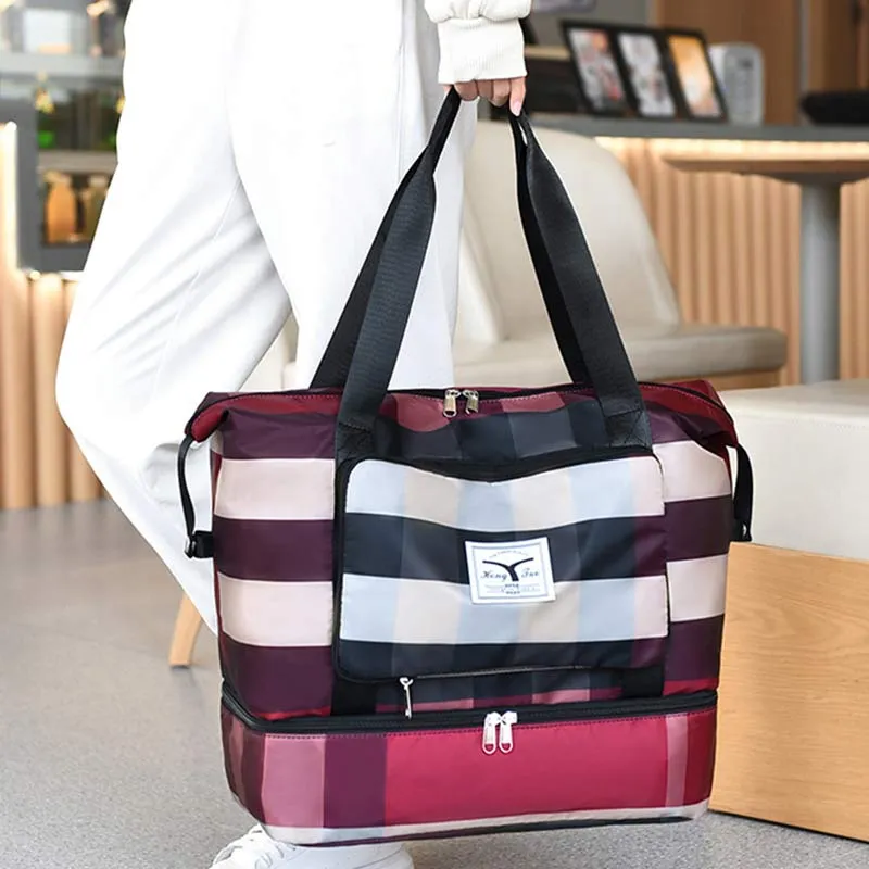 Travel Duffel Bag Sports Gym Shoulder Overnight Bag with Shoes Compartment