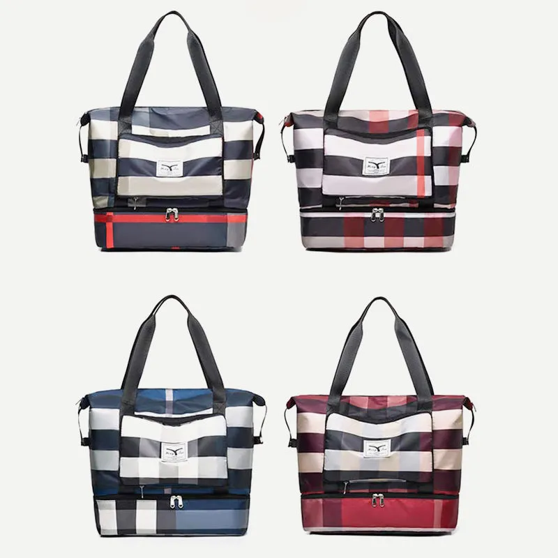 Travel Duffel Bag Sports Gym Shoulder Overnight Bag with Shoes Compartment