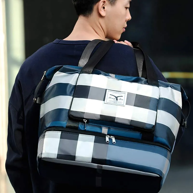 Travel Duffel Bag Sports Gym Shoulder Overnight Bag with Shoes Compartment
