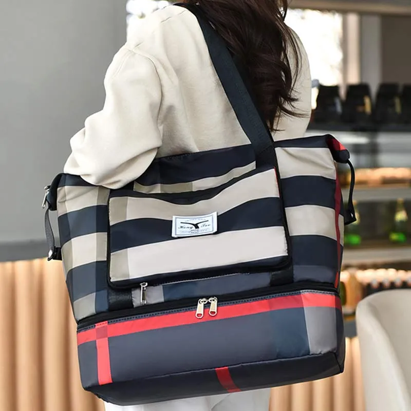 Travel Duffel Bag Sports Gym Shoulder Overnight Bag with Shoes Compartment