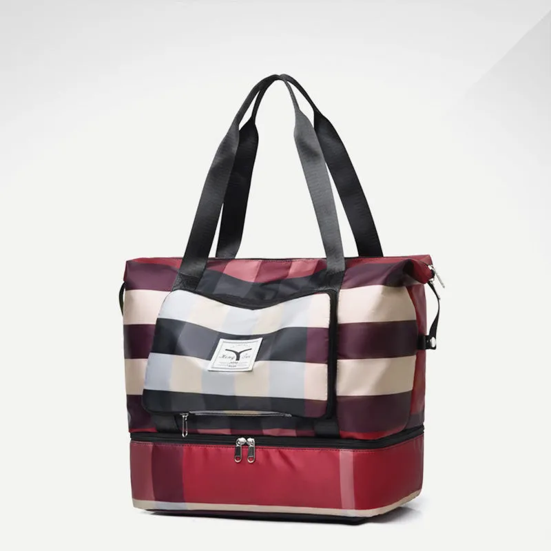 Travel Duffel Bag Sports Gym Shoulder Overnight Bag with Shoes Compartment
