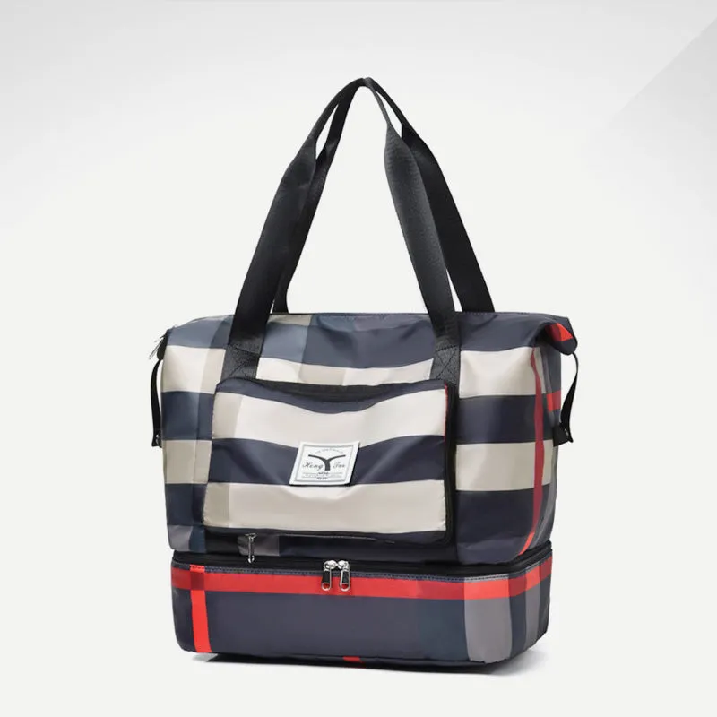Travel Duffel Bag Sports Gym Shoulder Overnight Bag with Shoes Compartment