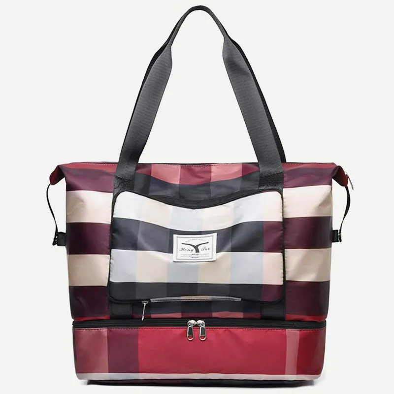 Travel Duffel Bag Sports Gym Shoulder Overnight Bag with Shoes Compartment