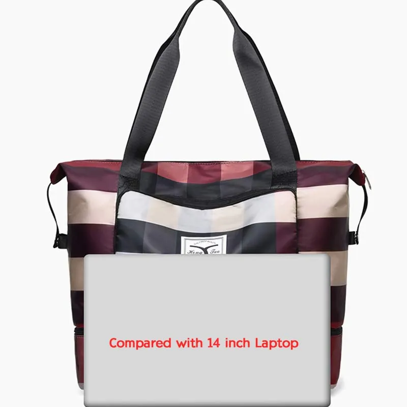 Travel Duffel Bag Sports Gym Shoulder Overnight Bag with Shoes Compartment