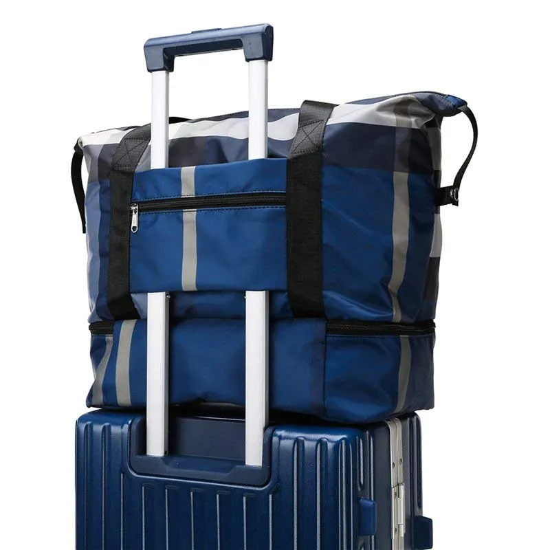 Travel Duffel Bag Sports Gym Shoulder Overnight Bag with Shoes Compartment
