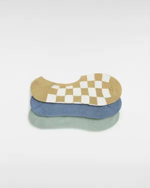 VANS Mens Classic No Show Socks (3 Pairs) - Antelope / Blue / Green