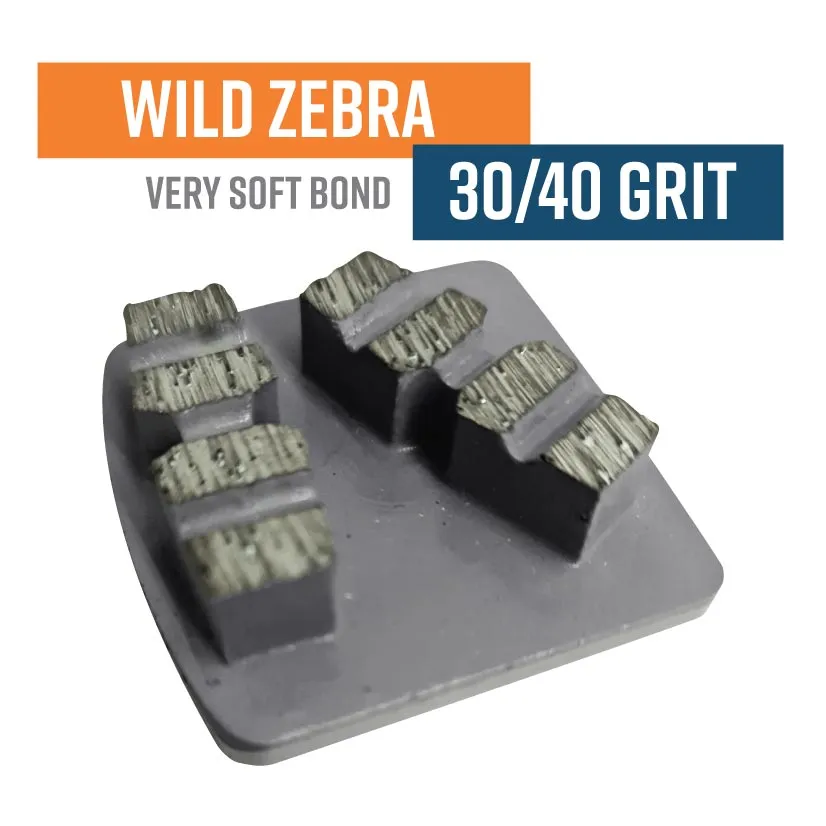 WILD ZEBRA - Grey (Soft Bond) - 30/40 Grit -Redilock (DISC)